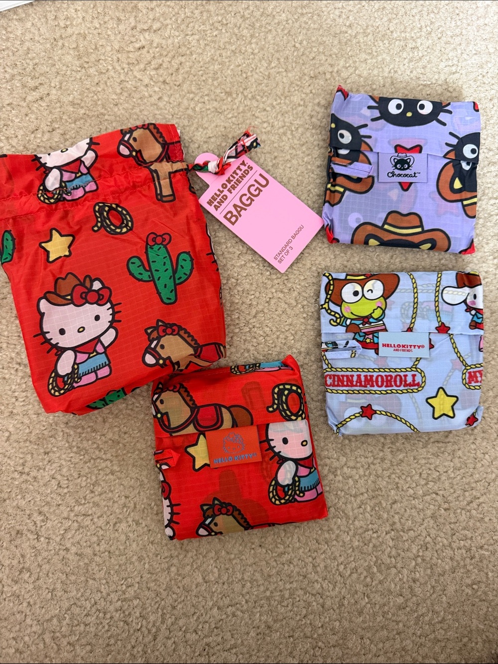 NWT hello kitty and friends baggu standard set of 3